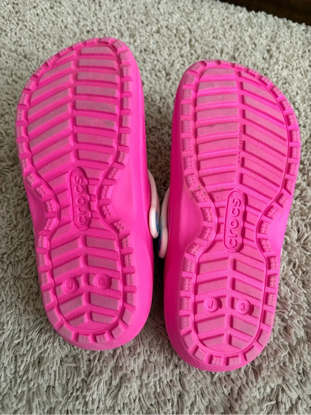 CROCS Kids Classic Clog in Bright Pink with White Strap